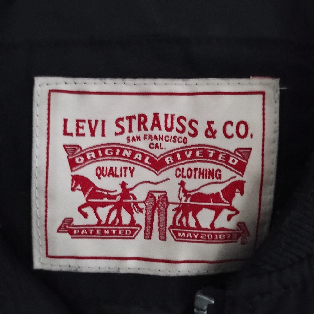 Levi's Lightweight Zip-Detail Bomber Black Jacket L - Picture 7 of 9